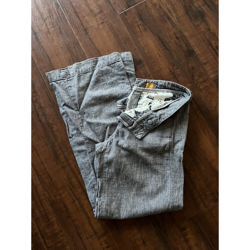 Pilcro and the Letterpress Women's Linen Blend Pants, Size 4, Gray, Wide-Leg
